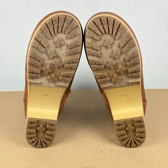 Universal Thread Maisie Clog Boots Womens 8.5 Cognac Brown Side Zip 2.5 Inch - Picture 8 of 11